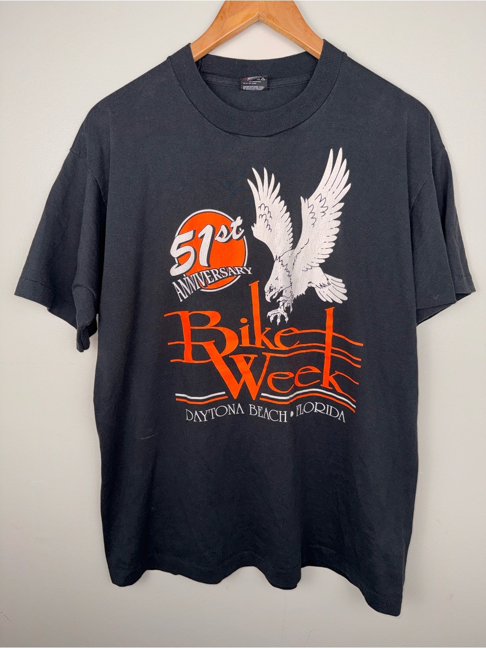 VTG 1992 Daytona Bike Week Shirt Mens XL Black Single Stitch 51st Anniversary